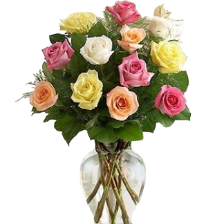 15 multi-colored roses | Flower Delivery Magadan